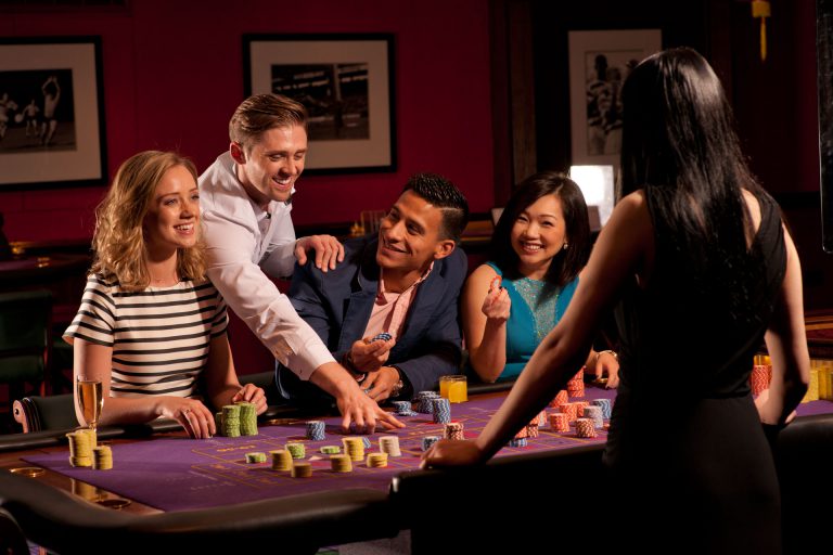 Players having fun at Roulette table